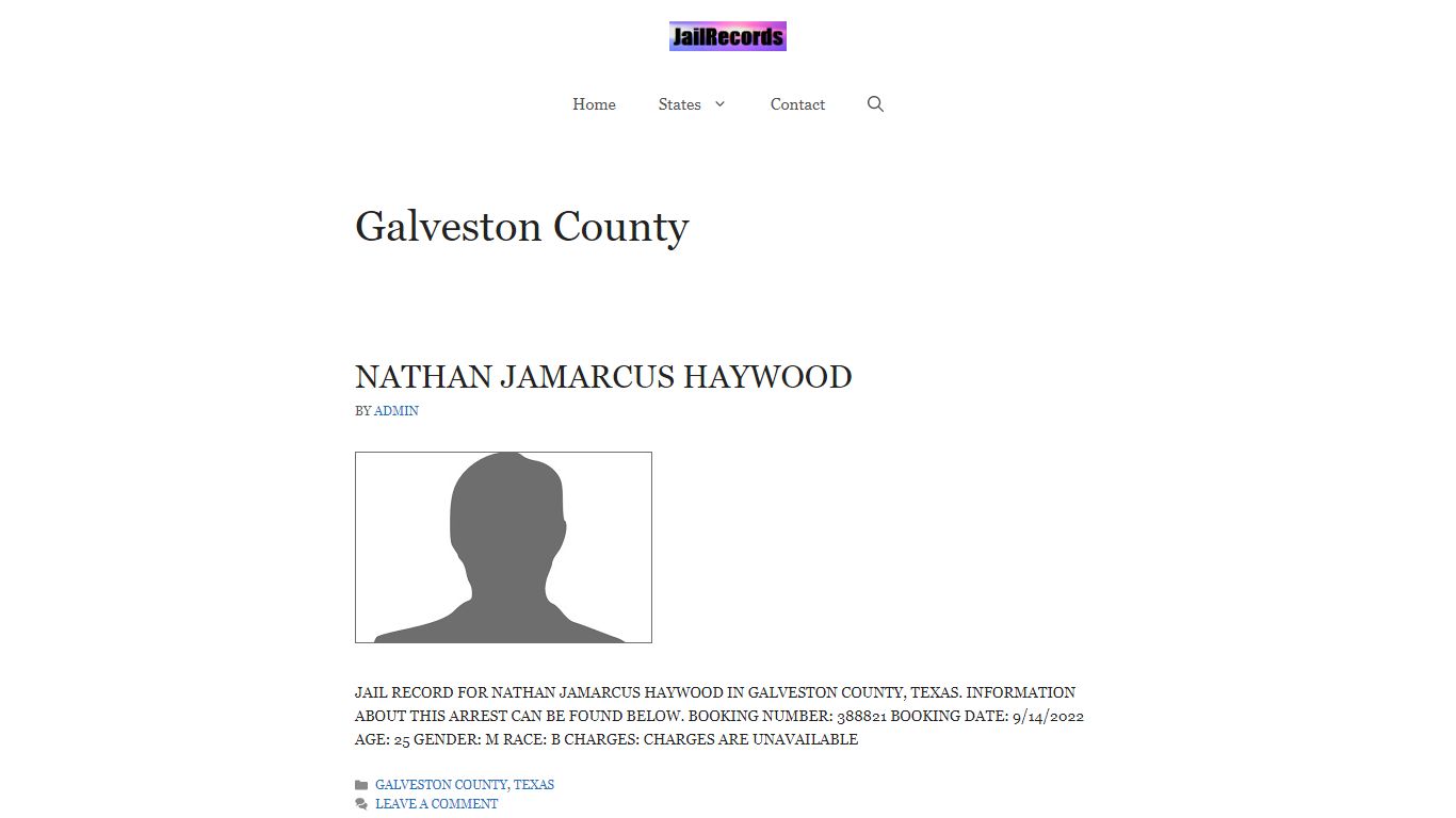 Galveston County - Jail Records